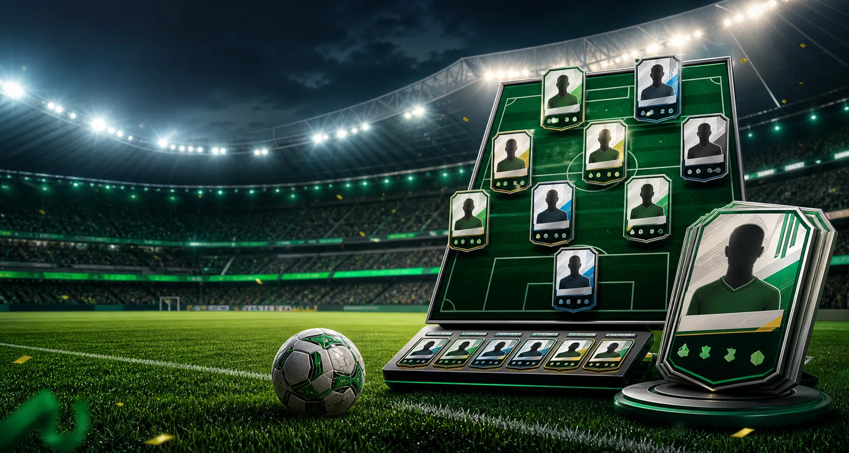 Campo do jogo 38-0 com jogadores históricos